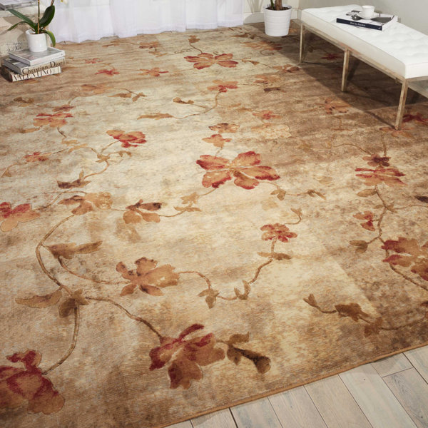 Alcott Hill® Dundridge Floral Brown/Red Area Rug & Reviews
